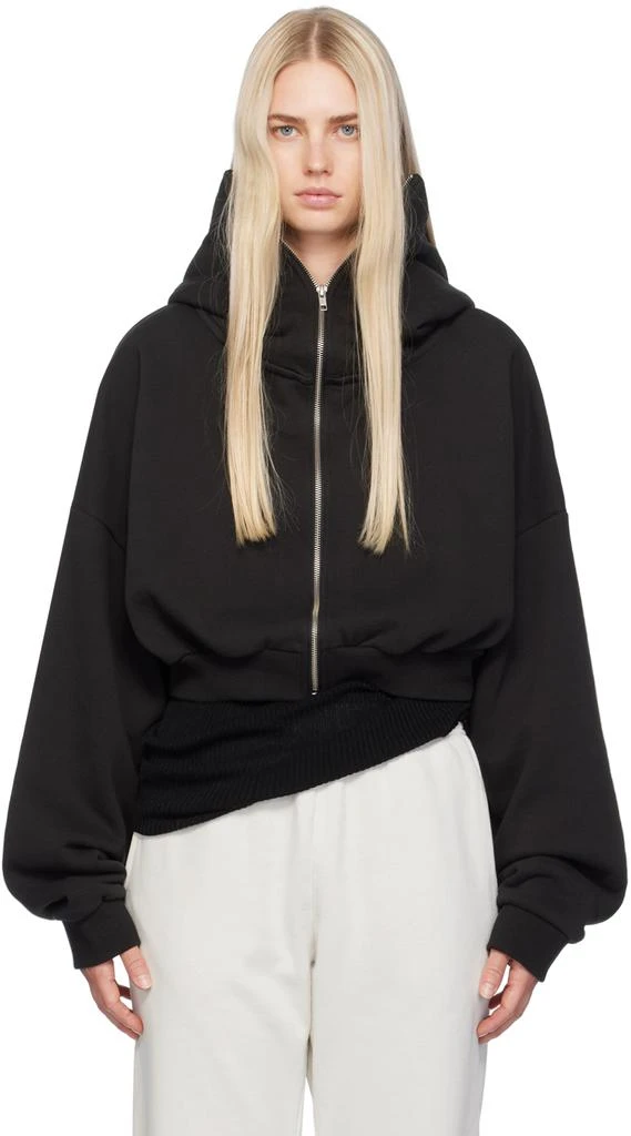 Entire Studios Black Cropped Full Zip Hoodie 1