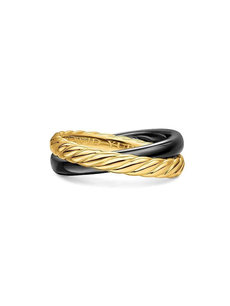 David Yurman Crossover Two Row Rotating Ring in 18K Yellow Gold 1