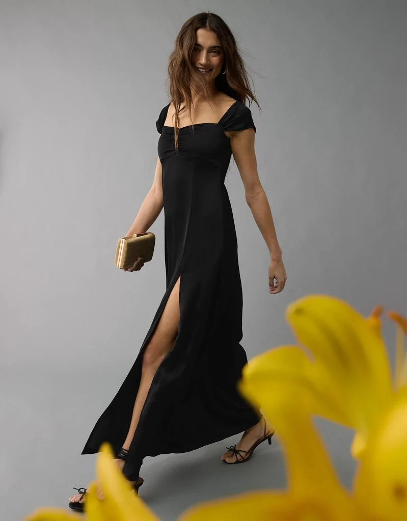 AE AE Satin Sweetheart Off-The-Shoulder Maxi Dress 1