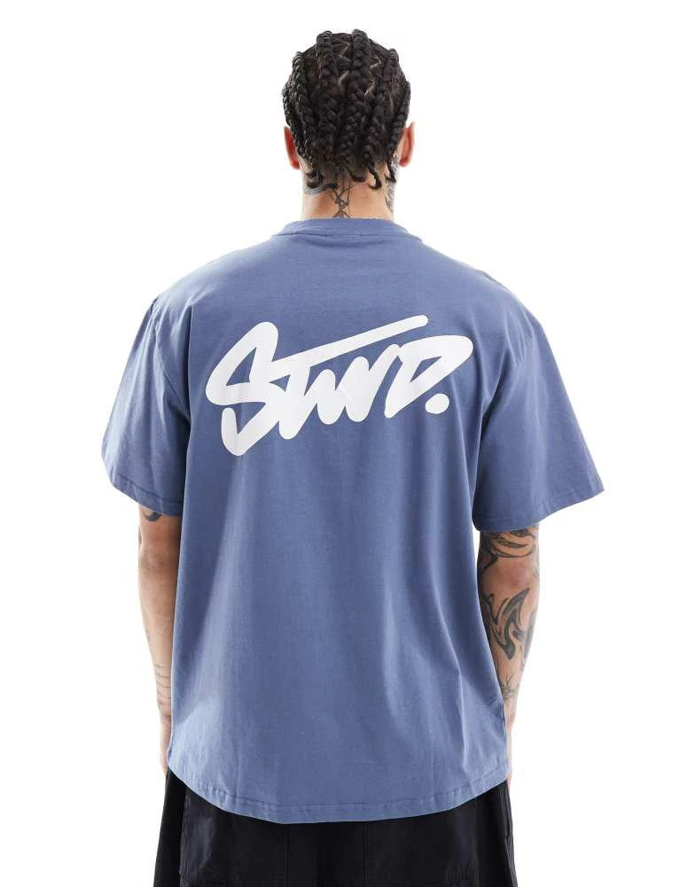 Pull&Bear Pull&Bear STWD t-shirt in dark blue 3