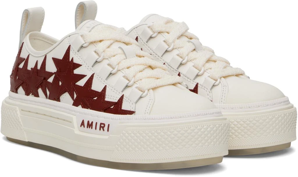 AMIRI White & Burgundy Stars Court Low Sneakers 4
