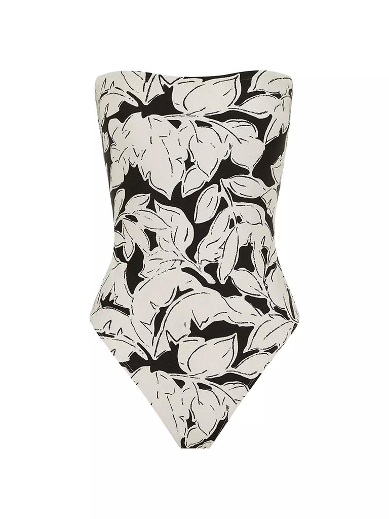 Peony Strapless Floral One-Piece Swimsuit
