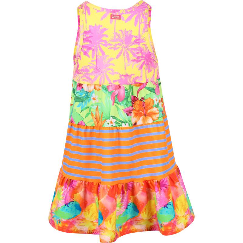 BANANA MOON Tropical flowers colorful stripes beach dress