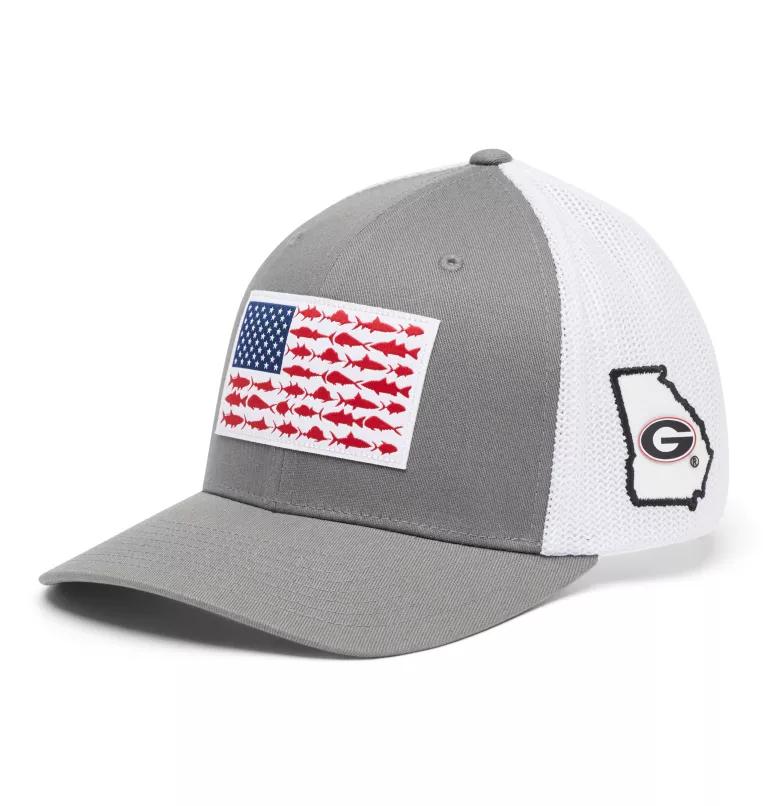 Columbia Columbia PFG Mesh  Fish Flag Ball Cap - Georgia-