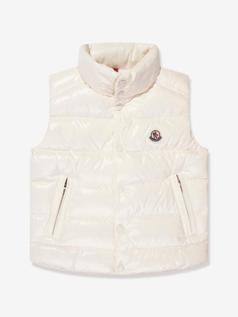 Moncler Moncler Enfant Boys Down Padded Tib Gilet in White 1