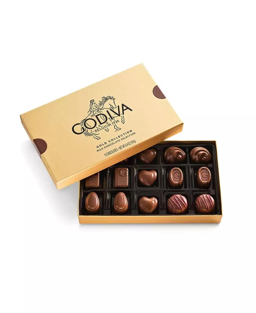 Godiva Assorted Milk Chocolate Gold Gift Box, 15 Pieces 2