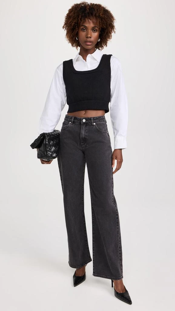 English Factory Cropped Knit Top Over Shirt 4