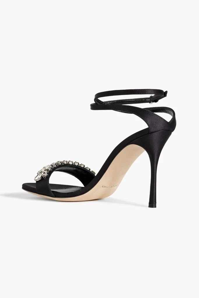 SERGIO ROSSI Crystal-embellished satin sandals 3