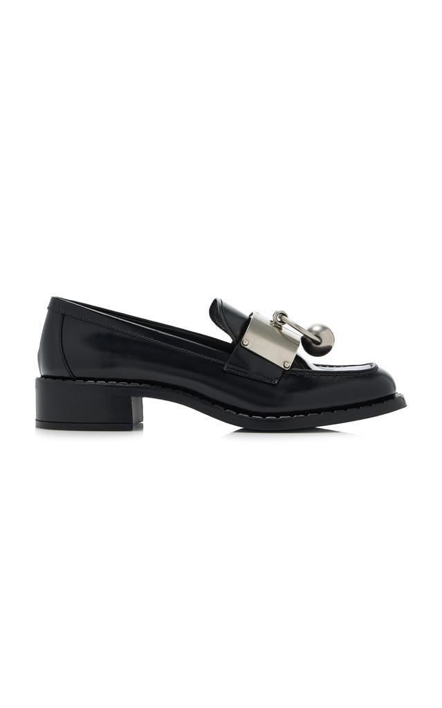 Prada Prada - Metal-Detailed Leather Loafers - Black - IT 38 - Moda Operandi