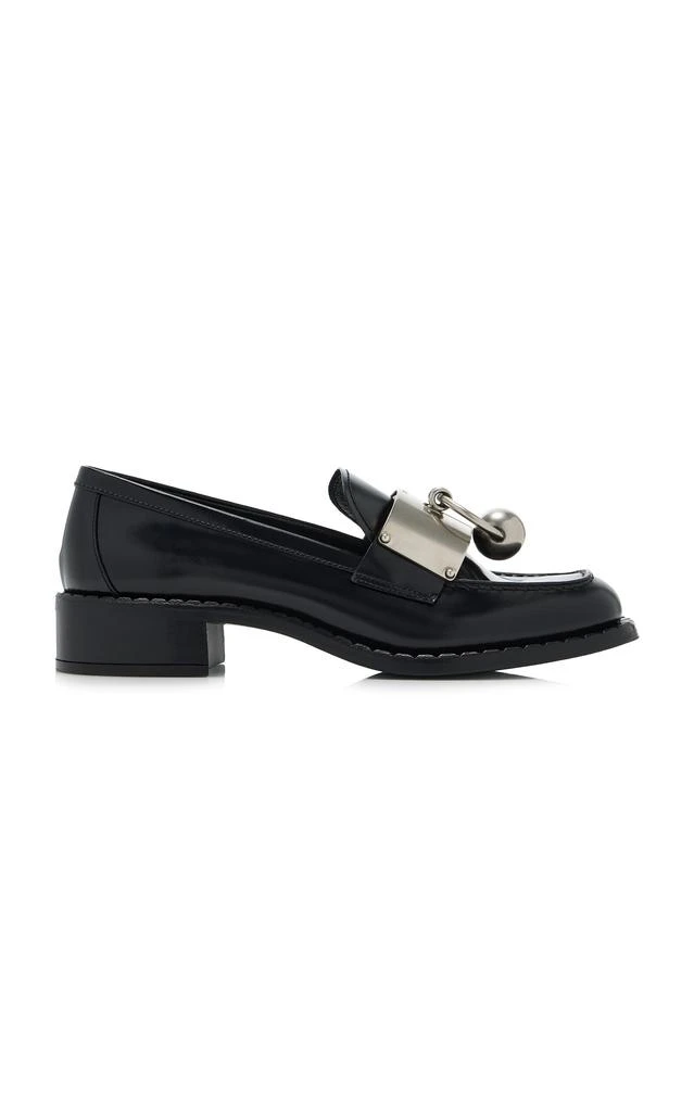 Prada Prada - Metal-Detailed Leather Loafers - Black - IT 39 - Moda Operandi 1