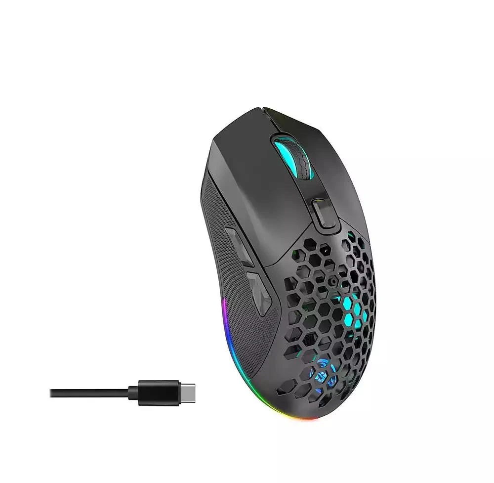 risokeys Dual-Mode Wireless Gaming Mouse, 2.4G + Bluetooth 5.1, 6 Adjustable DPI 800-4800, RGB Backlit 2