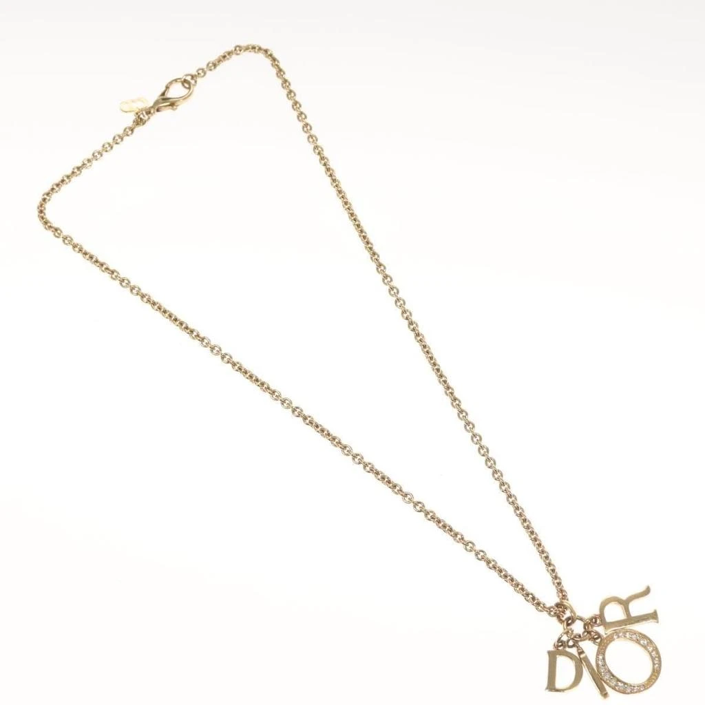 Dior Logo Necklace Crystal Embellished Metal Metal Jewelry (Pre-Owned)