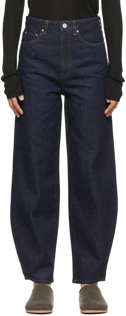 TOTEME Indigo Organic Cotton Barrel Leg Jeans 1