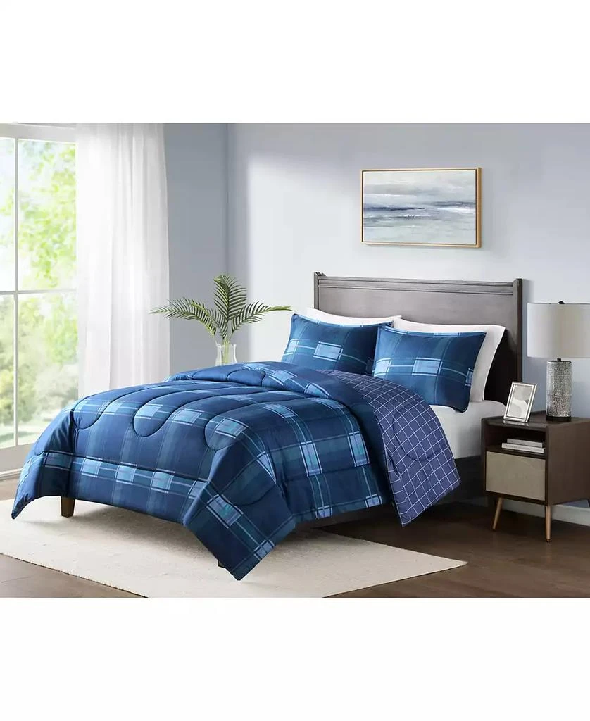 JLA Home Leo 3-Pc Reversible Plaid Comforter Set, Exclusively at Macy’s 7