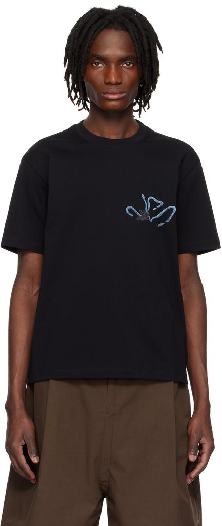 pet-tree-kor Black Texting On Pasta T-shirt