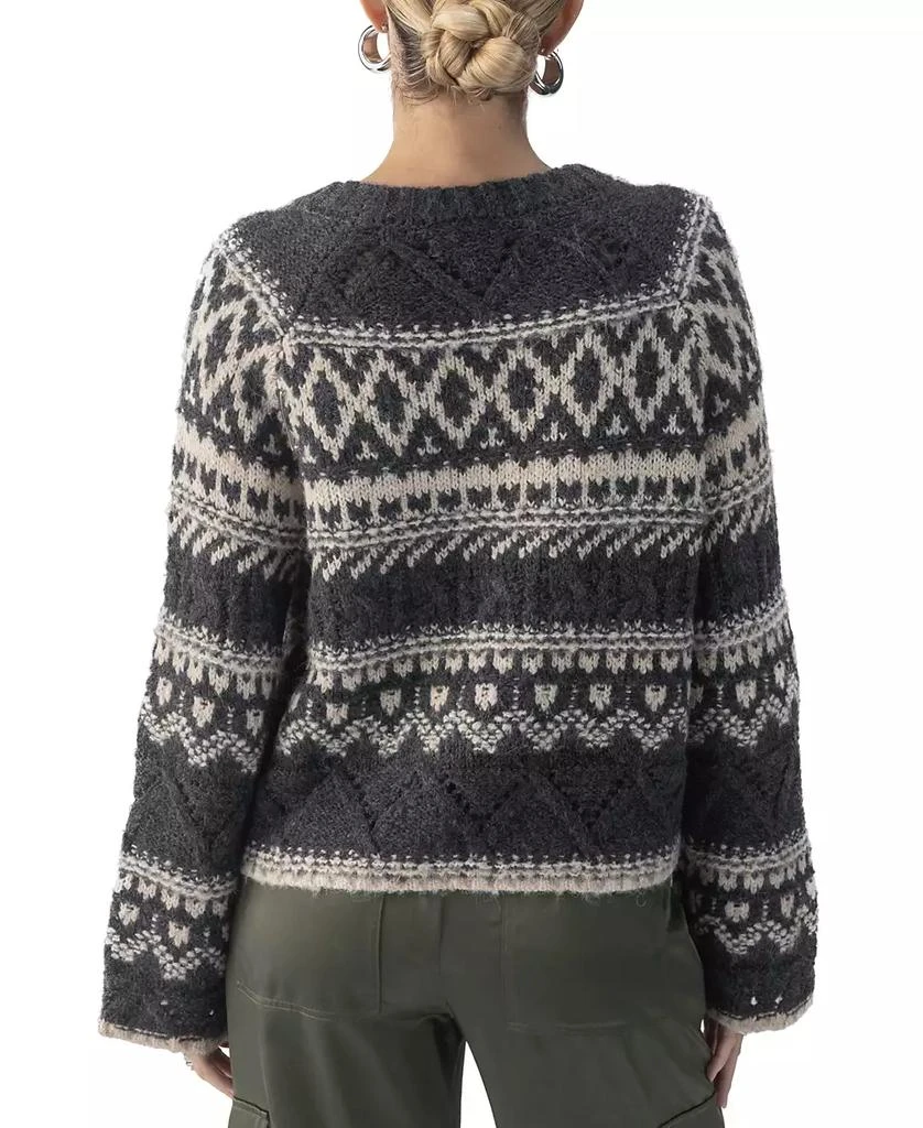 Sanctuary Women's Fair-Isle Crewneck Dropped-Shoulder Sweater 2