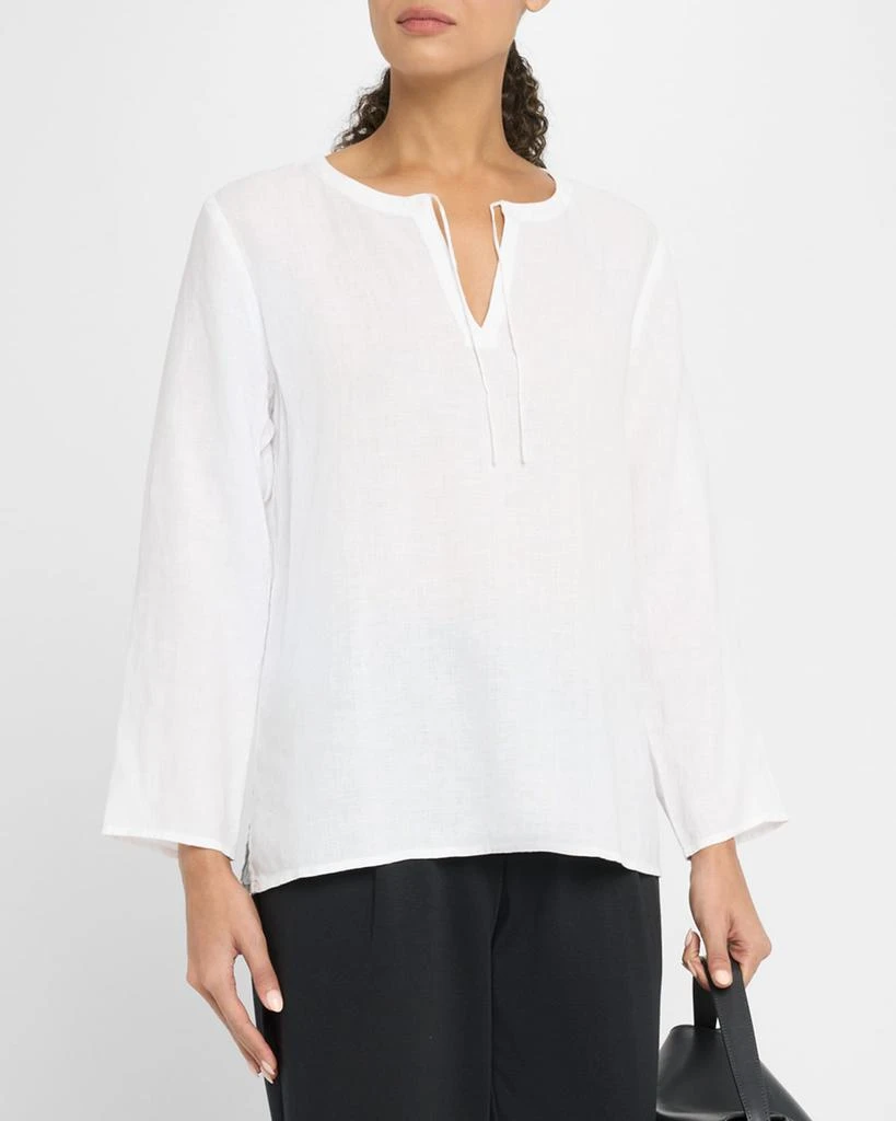 Eileen Fisher Tie-Neck Organic Linen Top 4