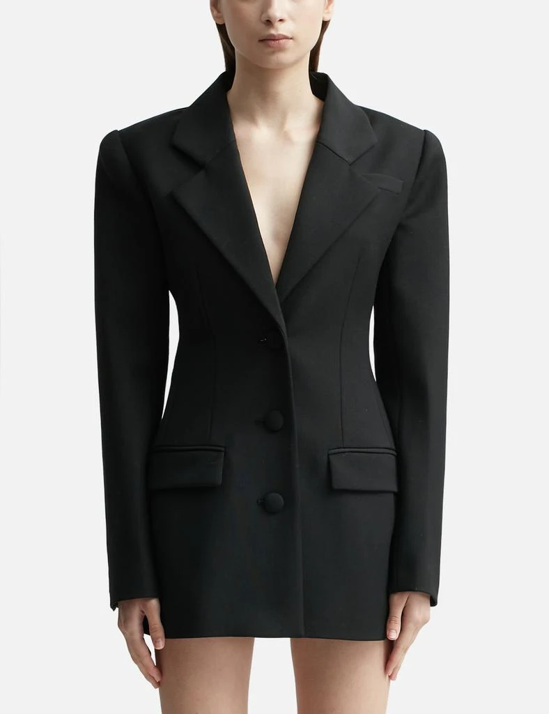 AREA Crystal Open Back Blazer Dress 1