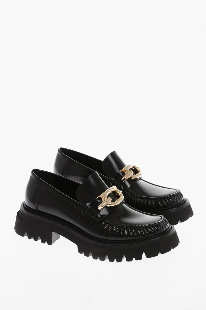 Salvatore Ferragamo Carrion Sole Ingrid Leather Loafers 1
