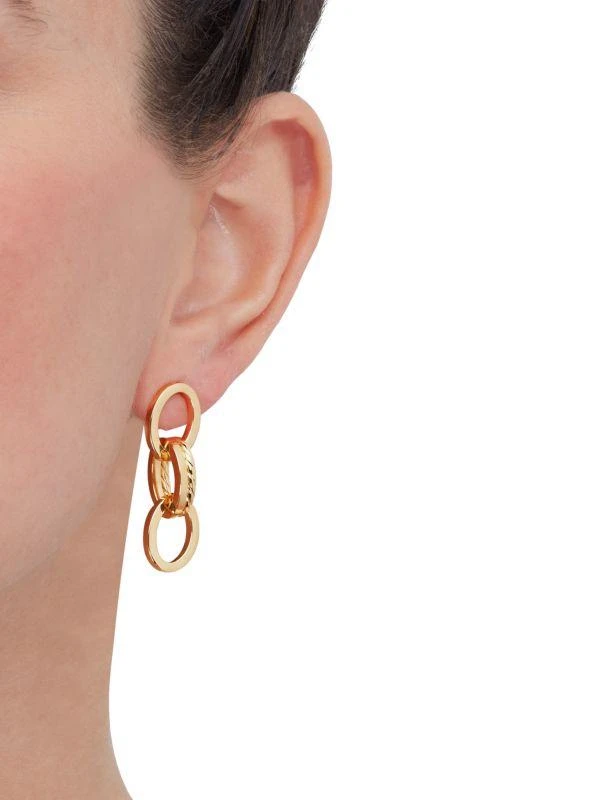 Saks Fifth Avenue 14K Yellow Gold Link Drop Earrings 5