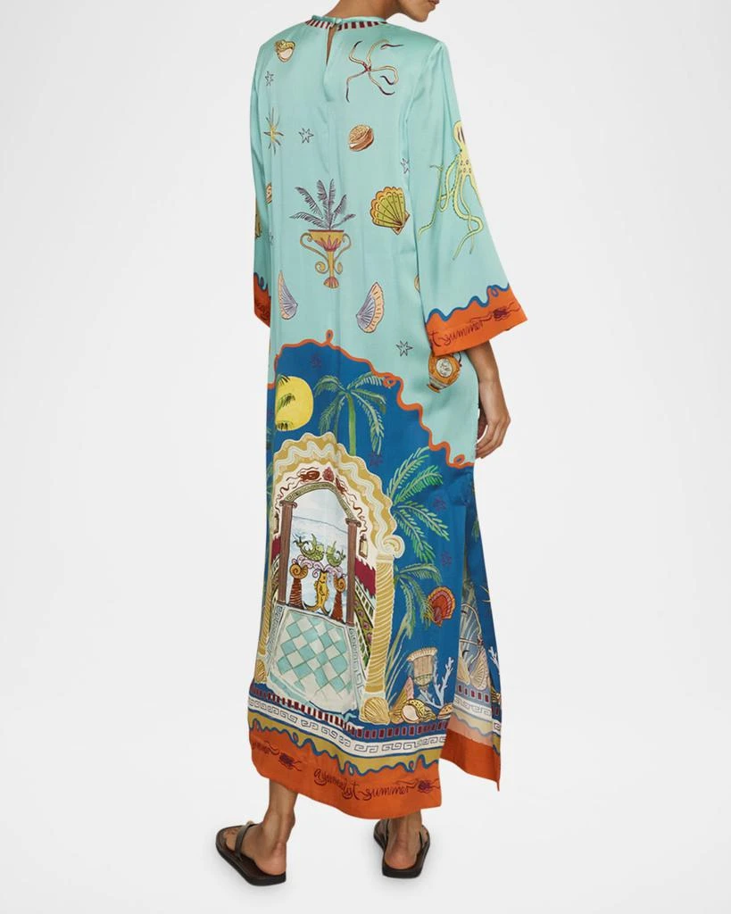 knee length dresses for ladies SURREALIST SUMMER SCARF MIDI DRESS main image 1