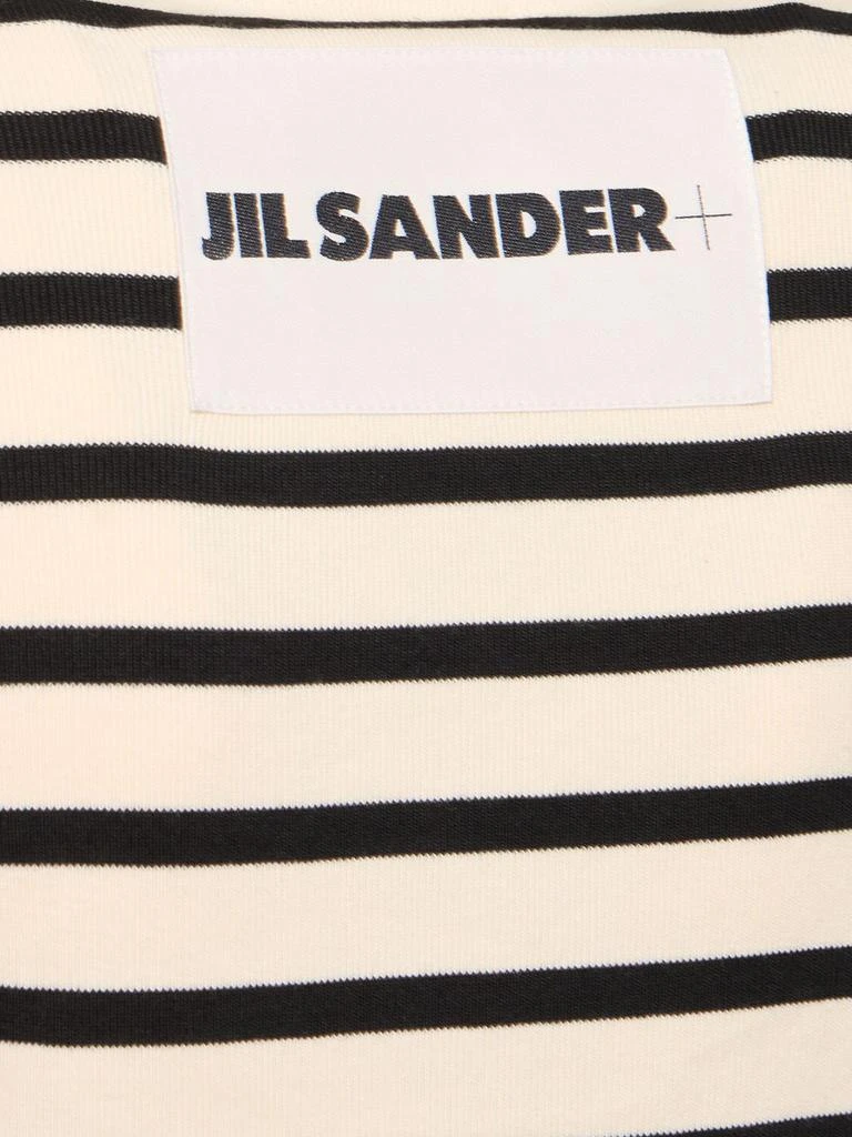 JIL SANDER Logo Striped Cotton Jersey T-shirt 4