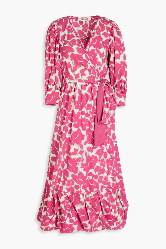 Diane von Furstenberg Roxanna floral-print cotton-blend poplin midi wrap dress