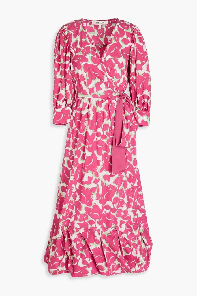 DIANE VON FURSTENBERG Roxanna floral-print cotton-blend poplin midi wrap dress 1