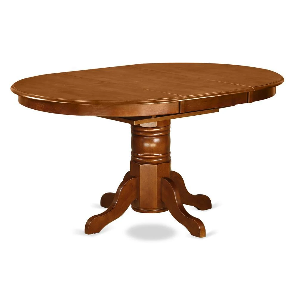 East West Furniture Avon  Oval  Table  With  18"  Butterfly  leaf  -  Saddle  Brown  Finish