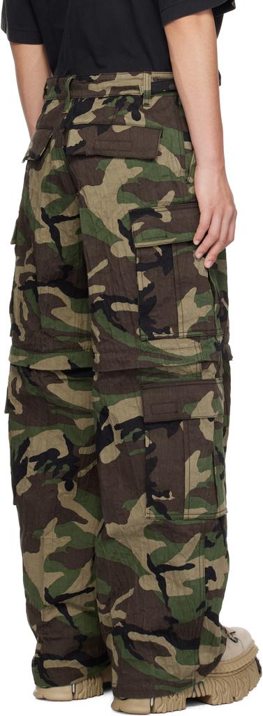 Vetements Khaki Runway Metalized Wrinkled Cargo Pants - Clothing