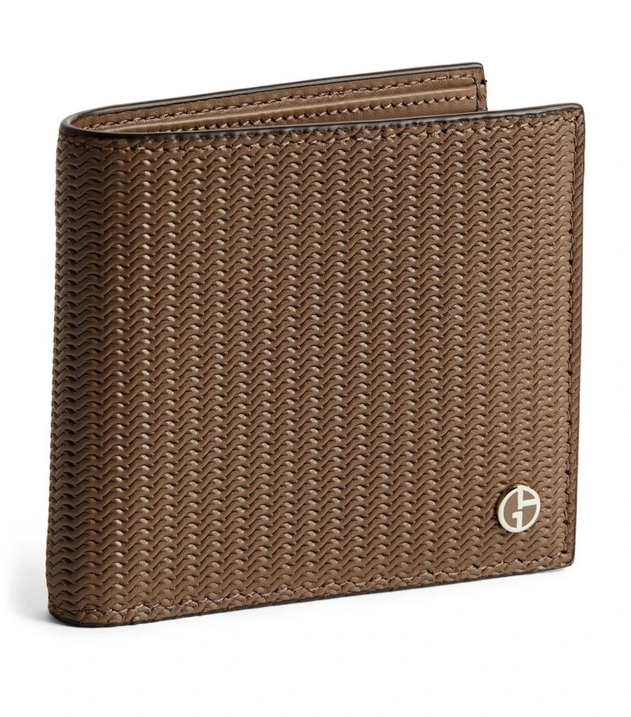 Giorgio Armani Leather Wave-Embossed Bifold Wallet 1