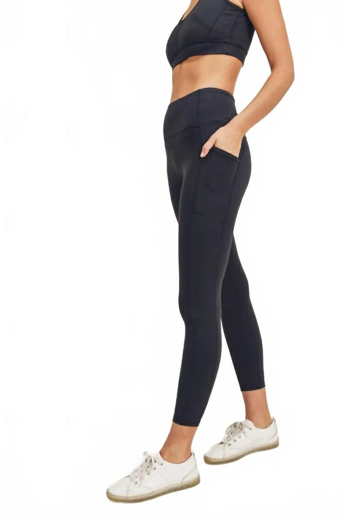 mono b No Front Seam Lycra-Blend Swoop Leggings In Black 2