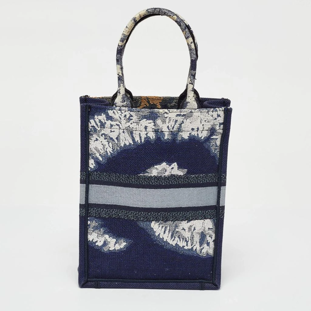 Dior Dior Navy Blue/White Tie Dye Canvas Mini Vertical Dior Book Tote 4