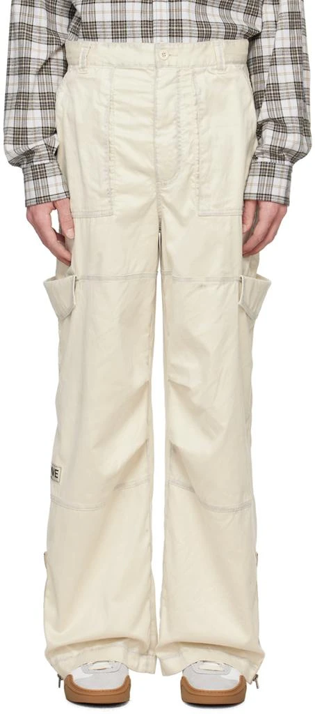 Acne Studios Off-White Faded Faux-Leather Cargo Pants 1