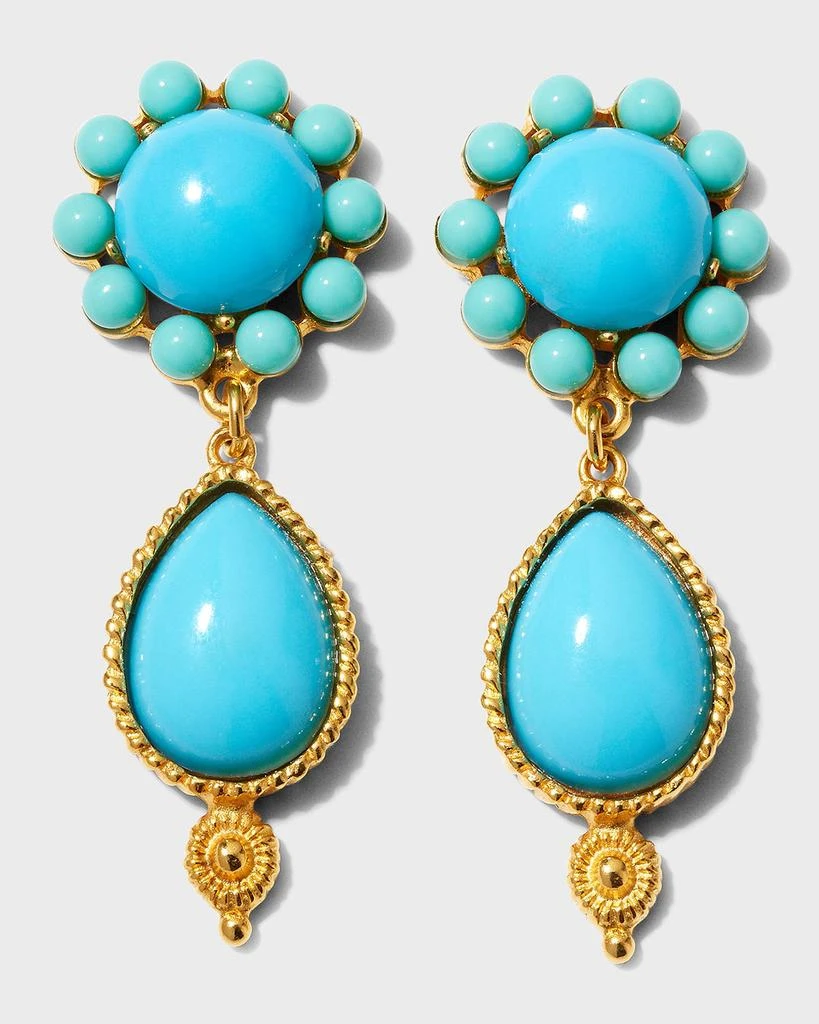 BEN-AMUN Gold Stone Dangle Earrings