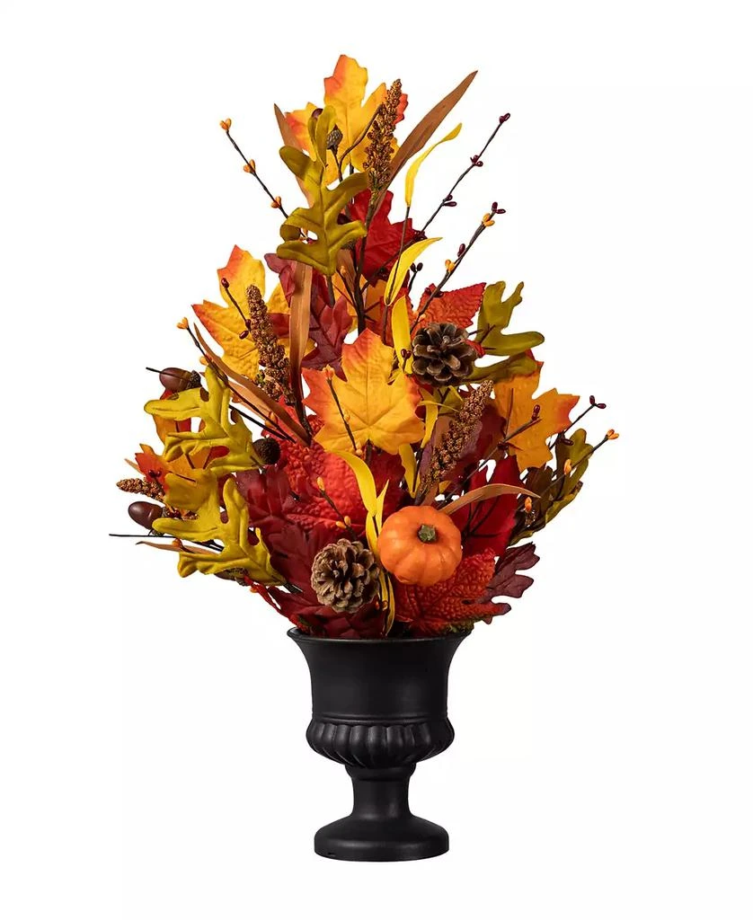 Glitzhome 24"H Fall Maple Leaf Urn Table Tree