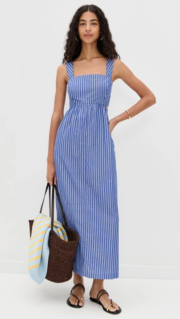 Stateside Poplin Stripe Open Back Midi Dress 4