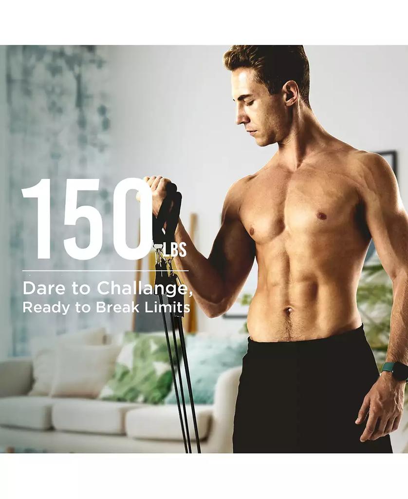 Cowin Resistance Exercise Bands Set Up to 150lb with Door Anchor and Handles Black