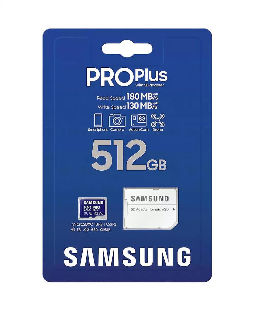 SAMSUNG 512GB Pro Plus and Adapter MicroSDXC Memory Card