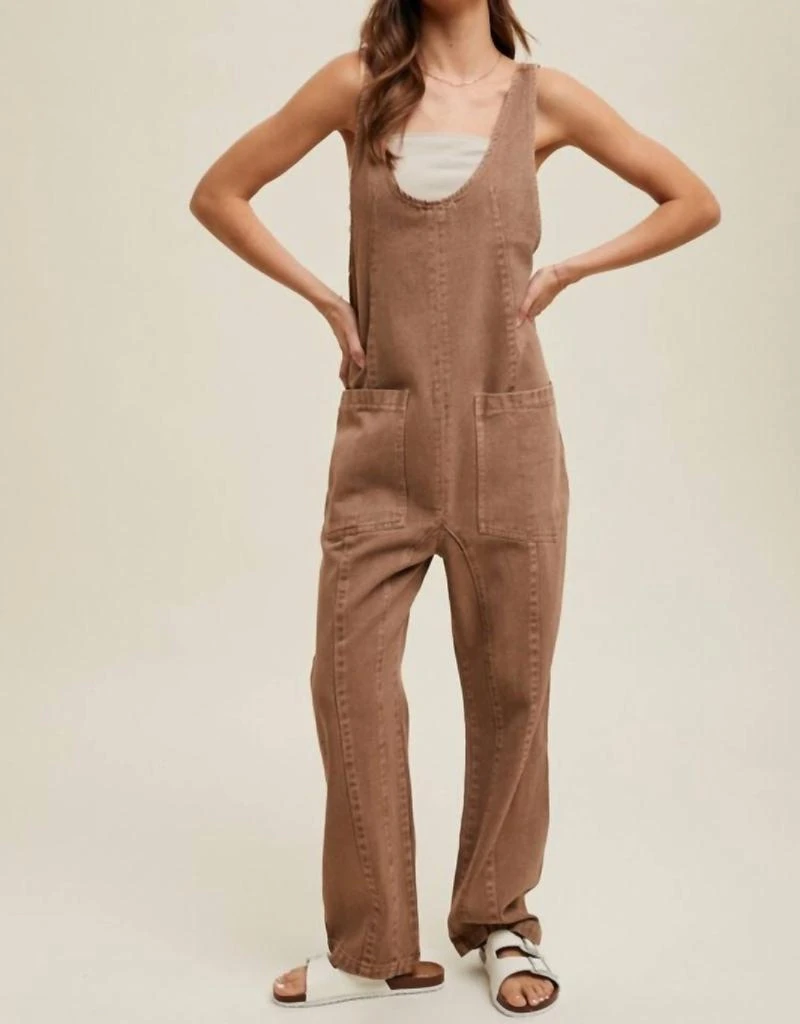 WISHLIST Wishlist - Cotton Open Back Denim Overalls 1
