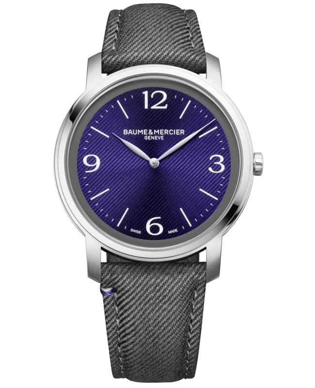 Baume & Mercier Baume & Mercier Classima Quartz Purple Dial Fabric Strap Men's Watch 10706 1