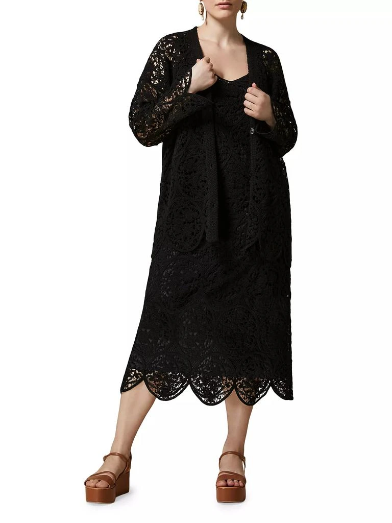 Marina Rinaldi Ardea Embroidered Lace Cardigan 2