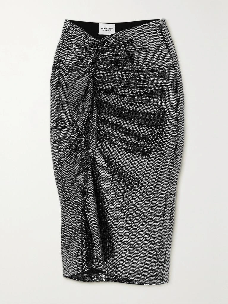 Isabel Marant Étoile Dolene 褶饰亮片绢网半身裙 1