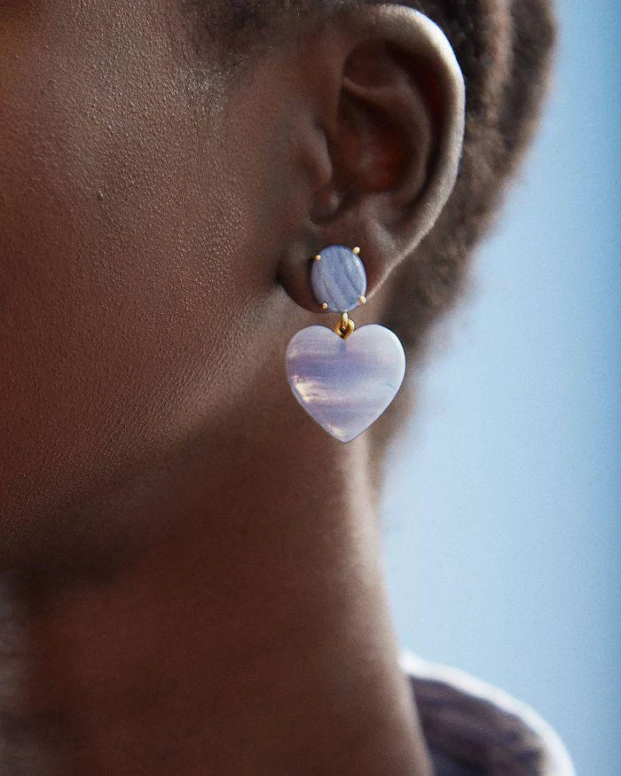 BAUBLEBAR Juno Sheri Semi Precious Gemstone Heart Drop Earrings 2