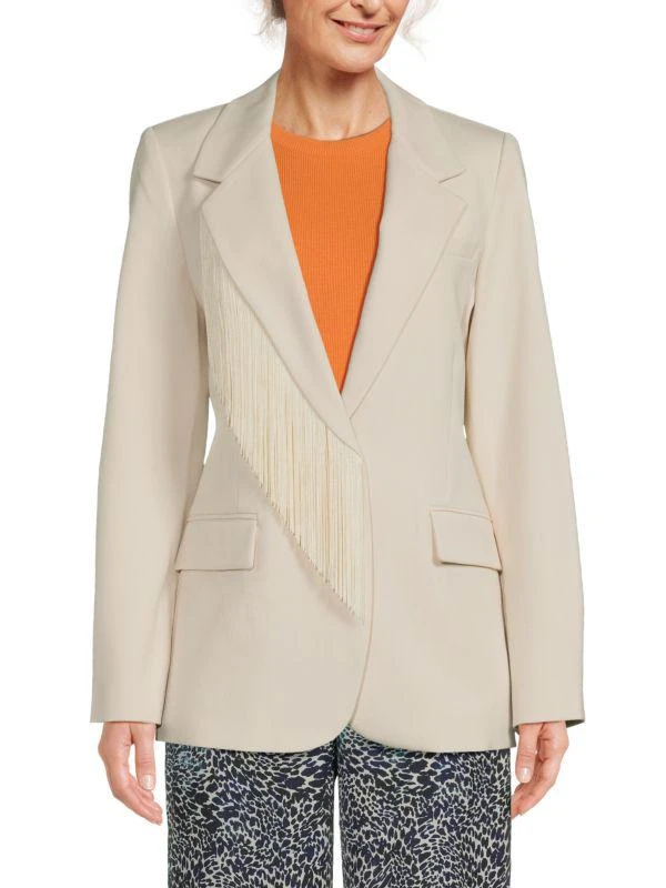 Tanya Taylor Lewis Fringe Trim Blazer 1