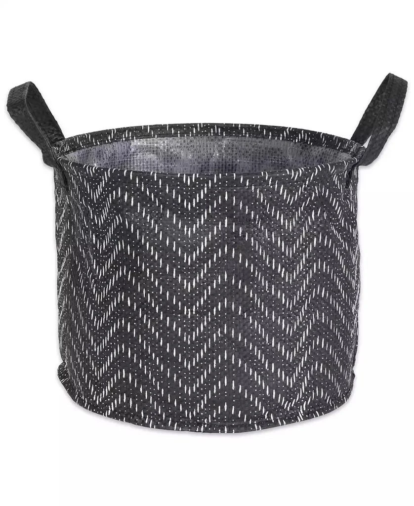Design Imports Polyethylene Coated Woven Paper Laundry Bin Tribal Chevron Round Small Set of 2 3