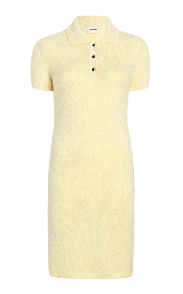 Khaite Khaite - Graciela Knit Silk-Cashmere Polo Mini Dress - Yellow - L - Moda Operandi 1