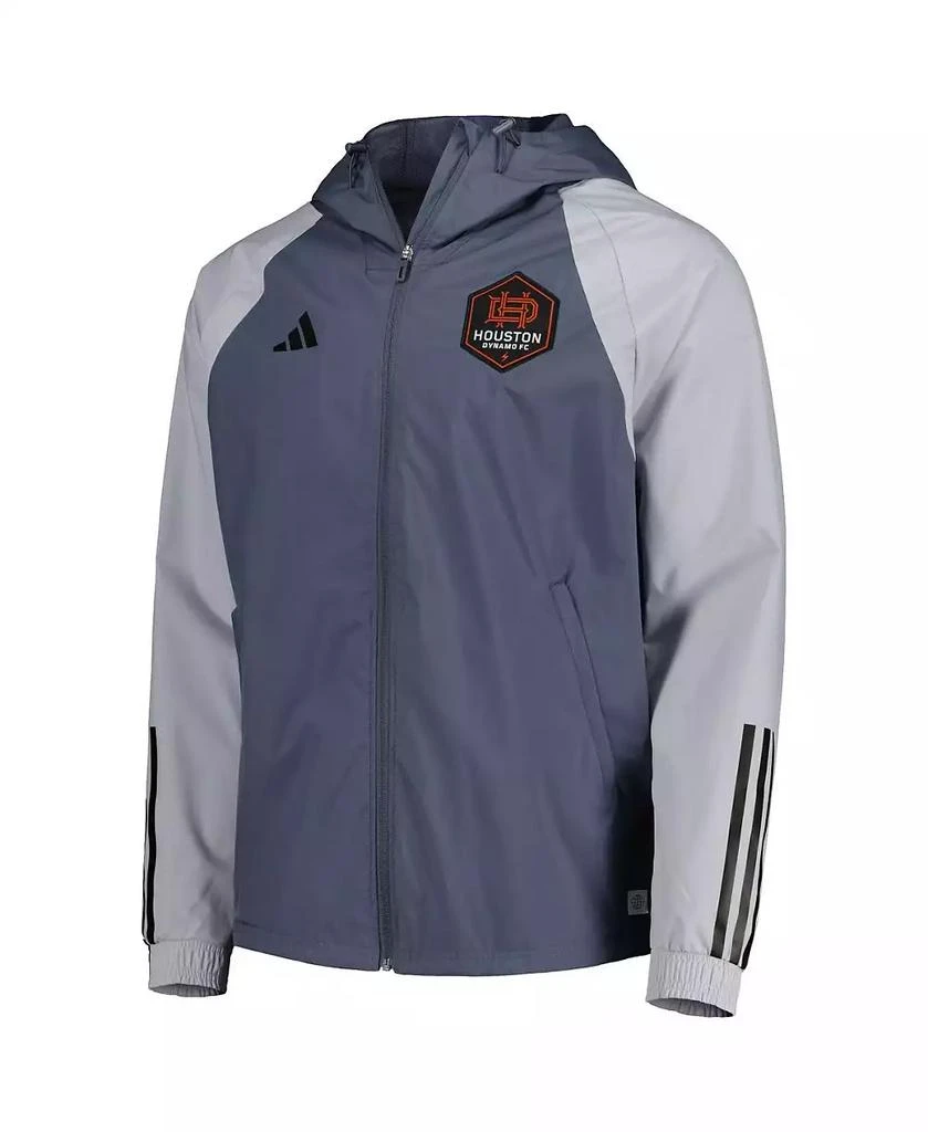 Adidas Men's Charcoal Houston Dynamo FC All-Weather Raglan Hoodie Full-Zip Jacket 2