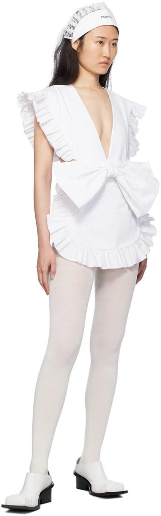 pushBUTTON White Bow Bodysuit & Headband Set 4