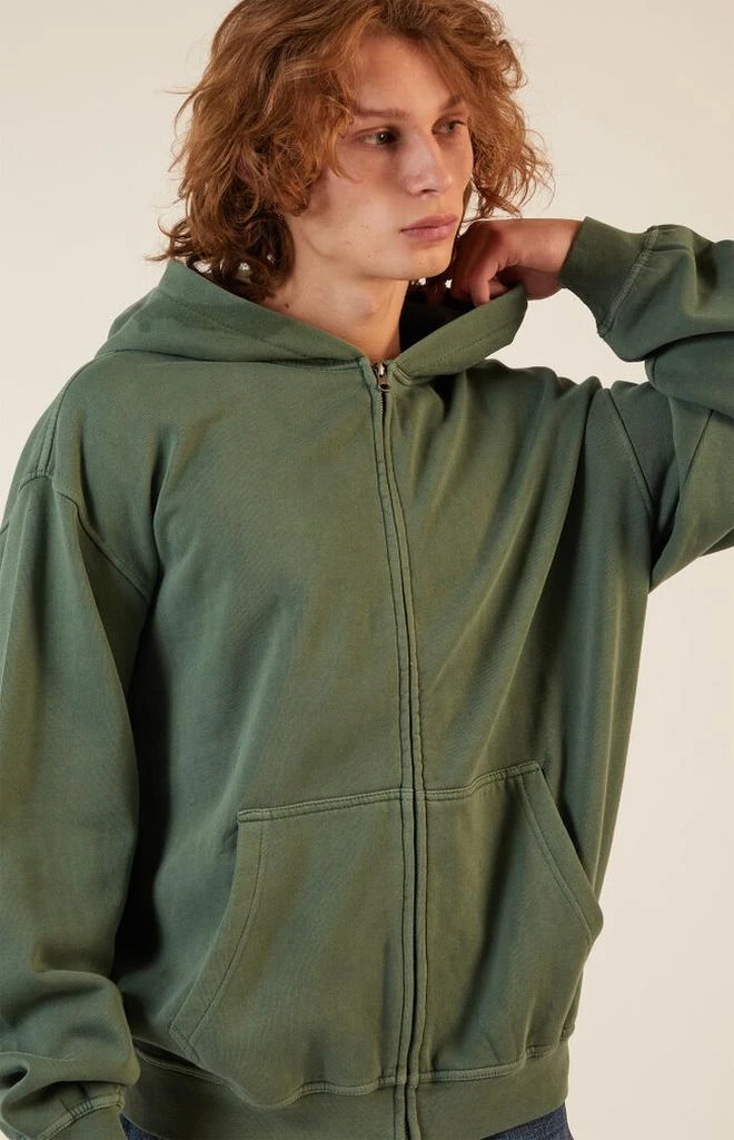 PacSun Green Vintage Wash Full Zip Hoodie 2